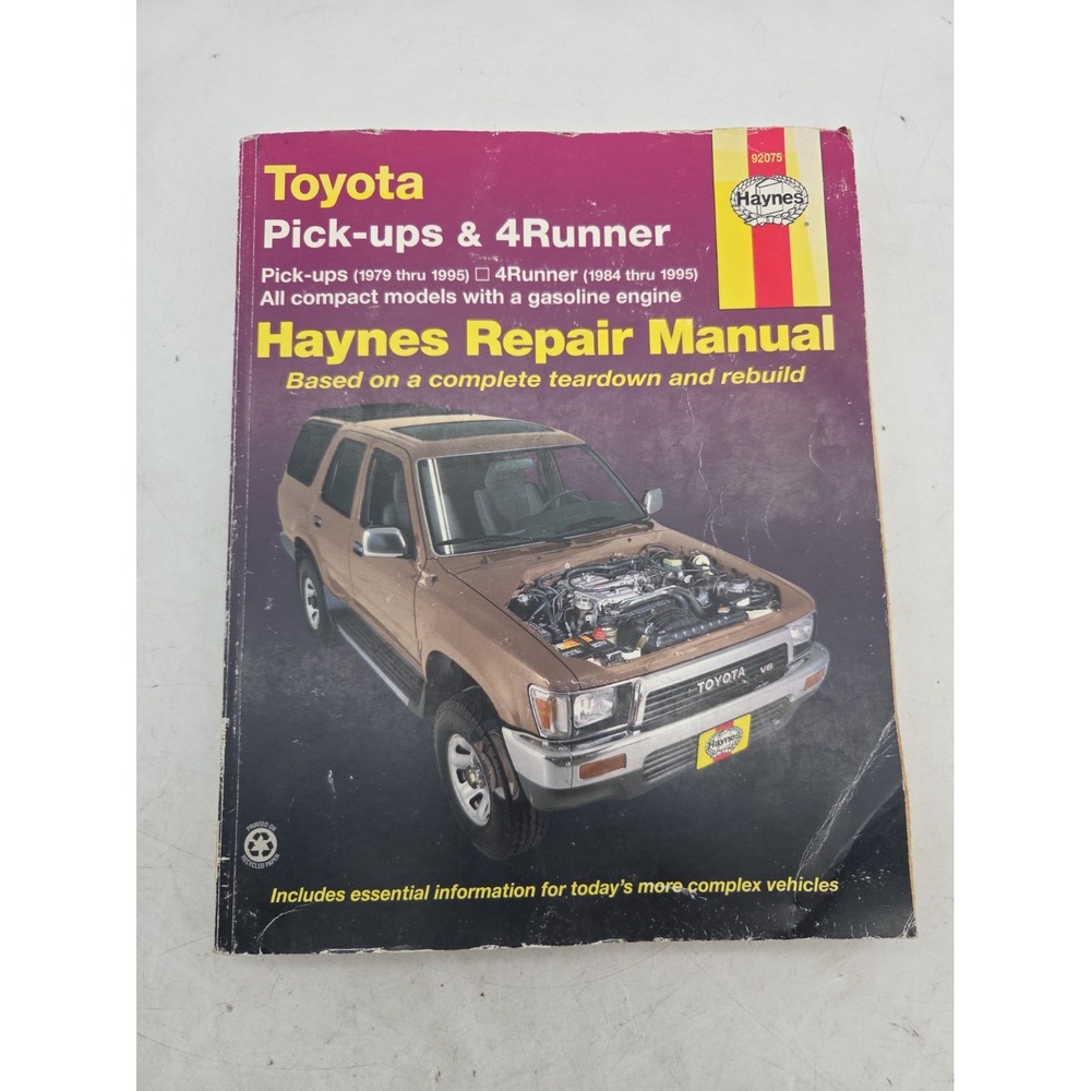 Toyota 4Runner 1984-95 Pick-ups 1979-95 Haynes Repair Manual 92075 - GOOD